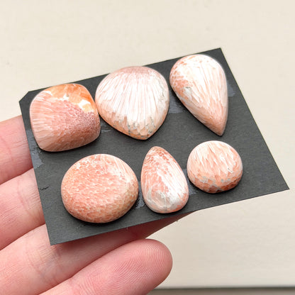 13-26mm Peach Scolecite Cabochon Smooth - Choose your Stone (W13)