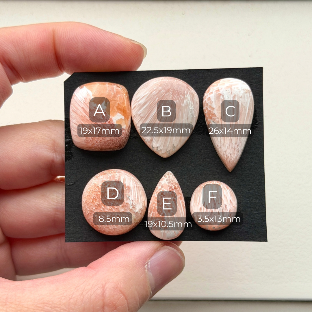 13-26mm Peach Scolecite Cabochon Smooth - Choose your Stone (W13)