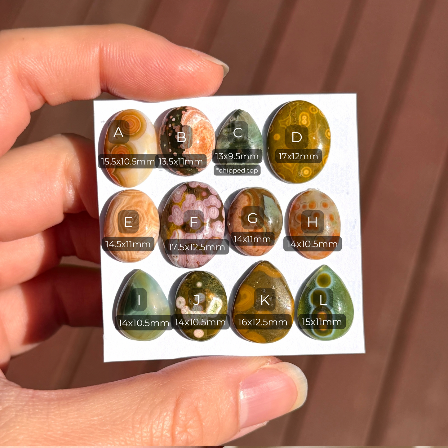 13-18mm Ocean Jasper Cabochon Smooth - Choose your Stone (W10)