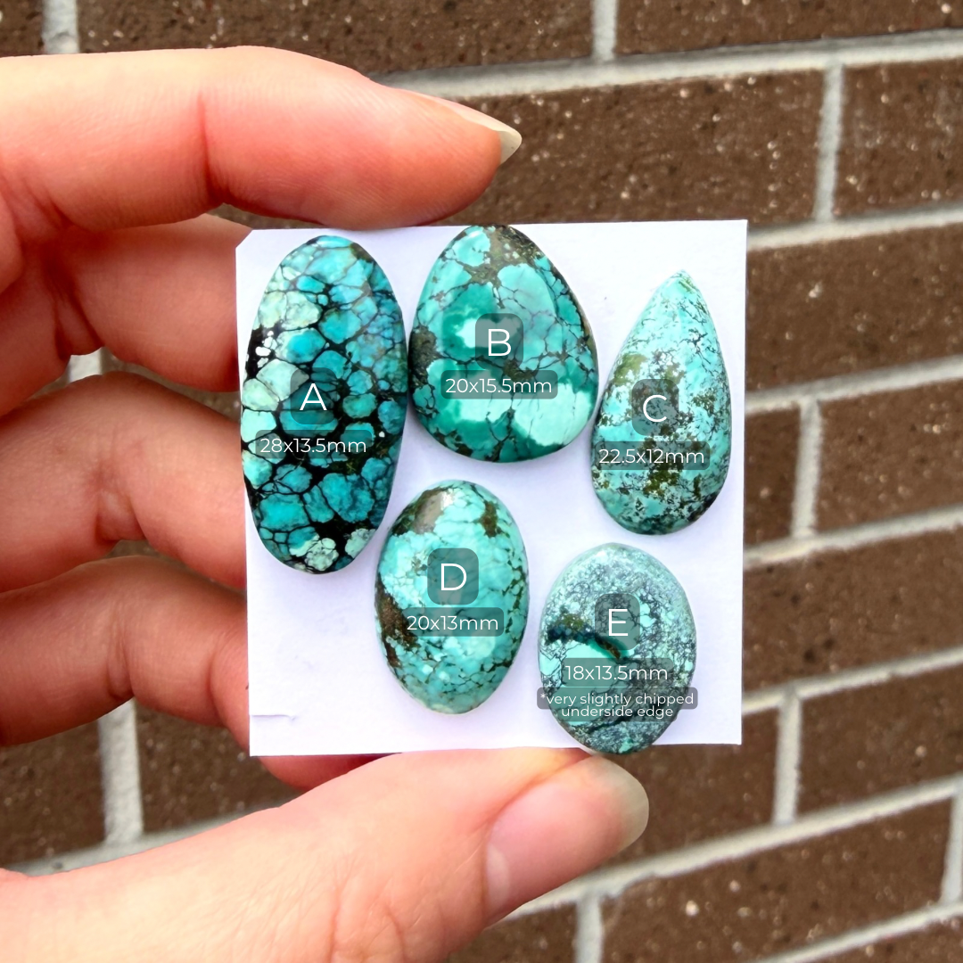 18-28mm Tibetan Turquoise Cabochon Smooth  - Choose your Stone (W11)