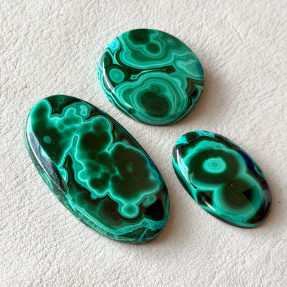 ‘Cosmic’ Pattern Malachite Cabochon Smooth - Choose your Stone (W12)