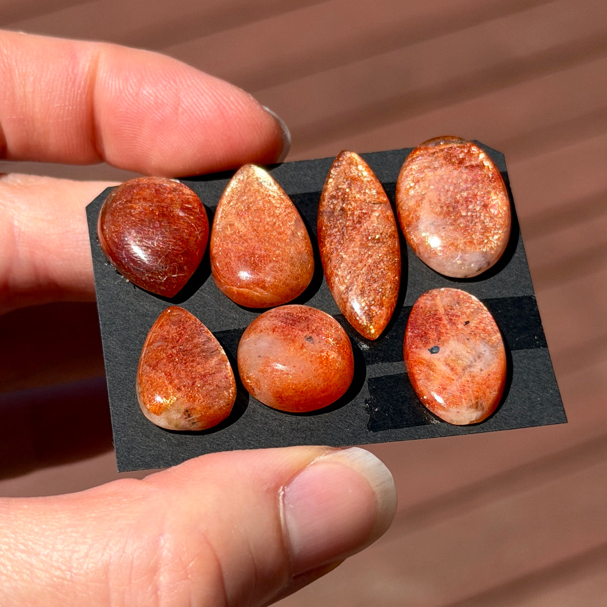 Rainbow Confetti Orange Sunstone Cabochon Smooth - Choose your Stone (W17)