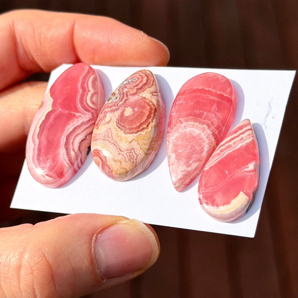 Gemmy (Red) Rhodochrosite Cabochon Smooth - Choose your Stone (B)(W17)