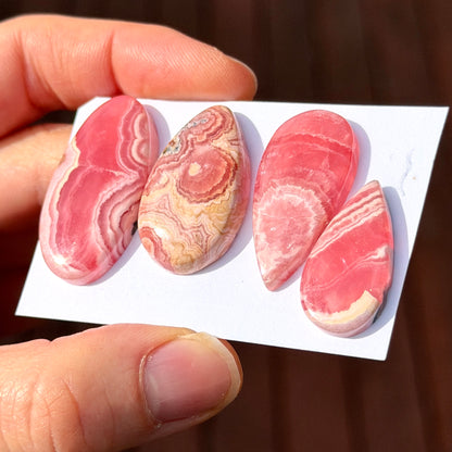 Gemmy (Red) Rhodochrosite Cabochon Smooth - Choose your Stone (B)(W17)