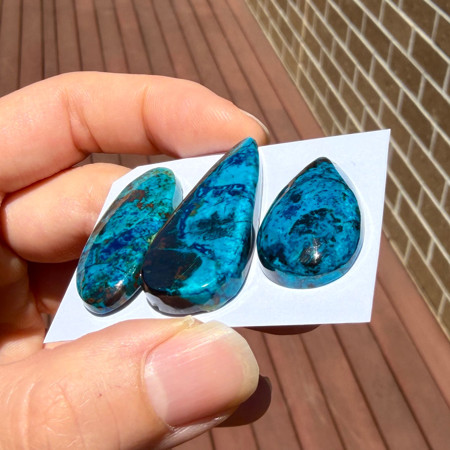 28-39mm Shattuckite (with Azurite) Cabochon Smooth - Choose your Stone - W12