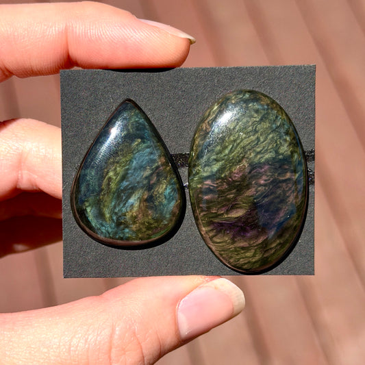 Mexico Velvet Obsidian (Very Rare) Cabochon Smooth - Choose your Stone (E9)