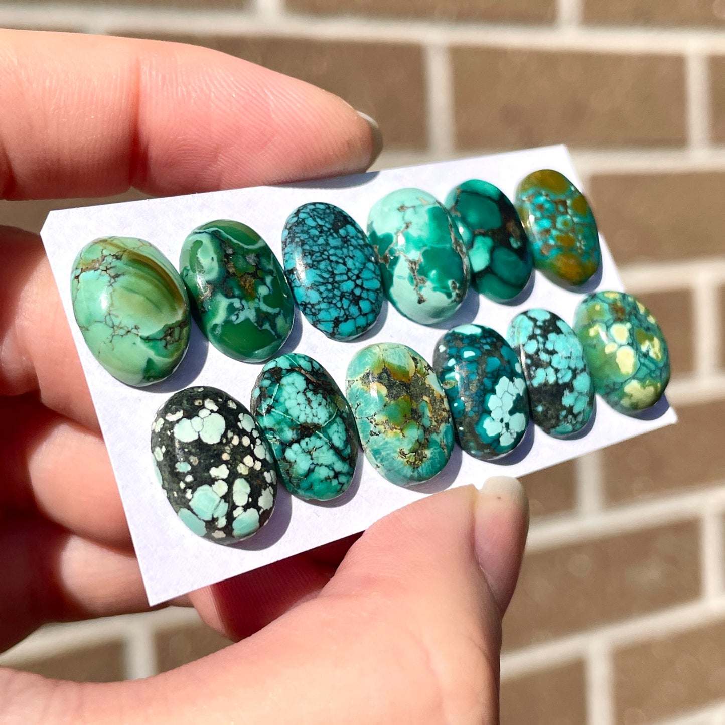 Tibetan Turquoise Oval Cabochon Smooth (14x10mm)  - Choose your Stone (W8)