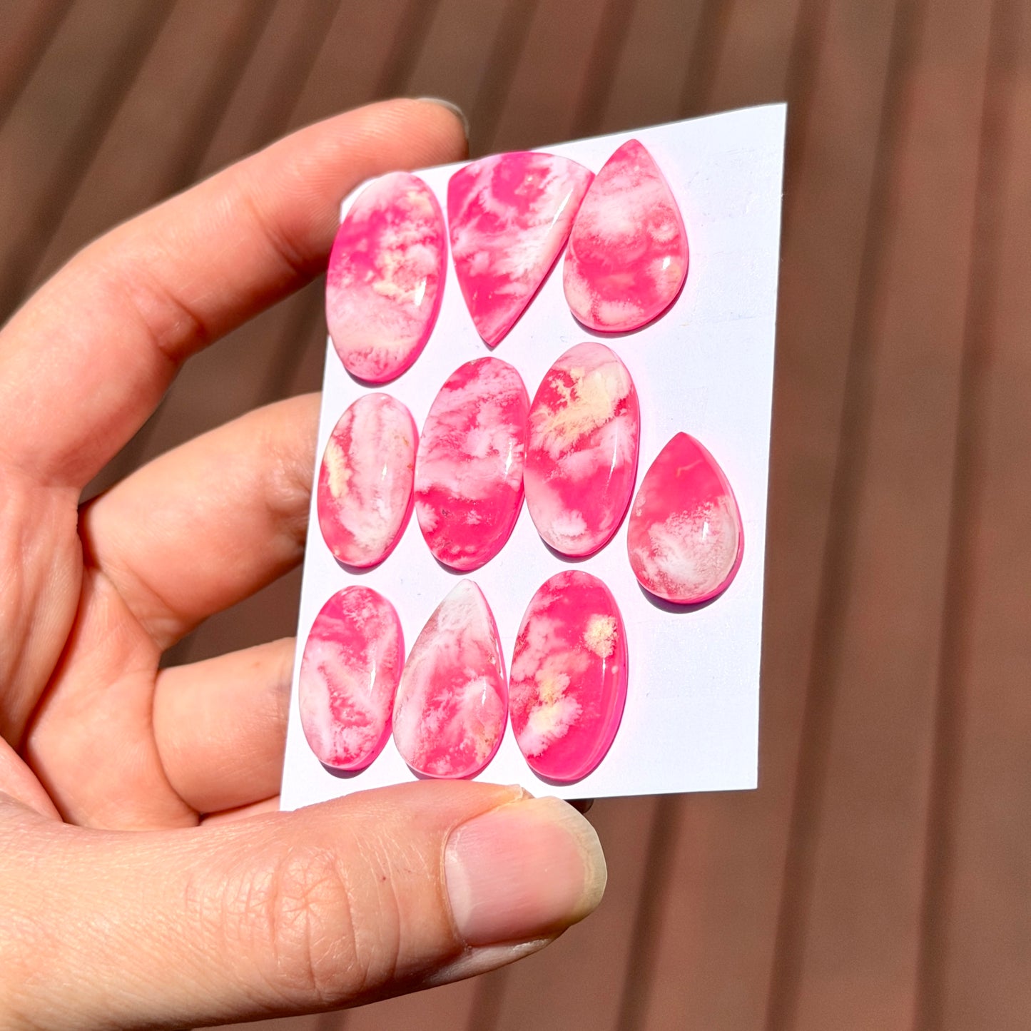 White/Pink Plume Agate Doublet Cabochon Smooth - Choose your Stone (W12)