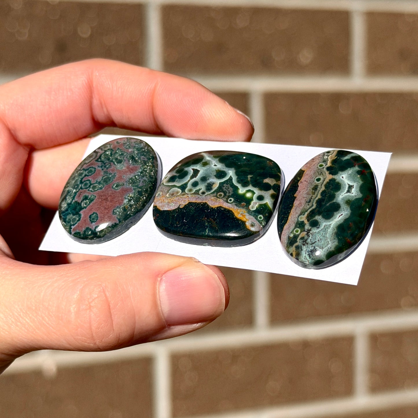 Green & Pink Ocean Jasper Cabochon Smooth - Choose your Stone (W6)