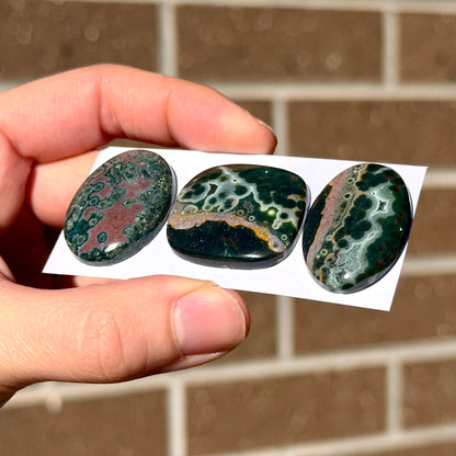 Green & Pink Ocean Jasper Cabochon Smooth - Choose your Stone (W6)