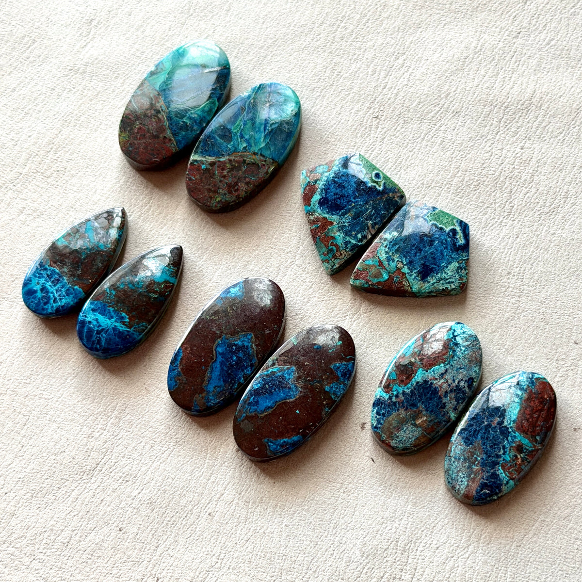 Shattuckite Cabochon Pairs Smooth - Choose your Pair (W2)
