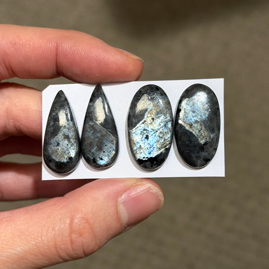 Larvikite (with flash) Cabochon Pairs - Choose your Pair (W14)