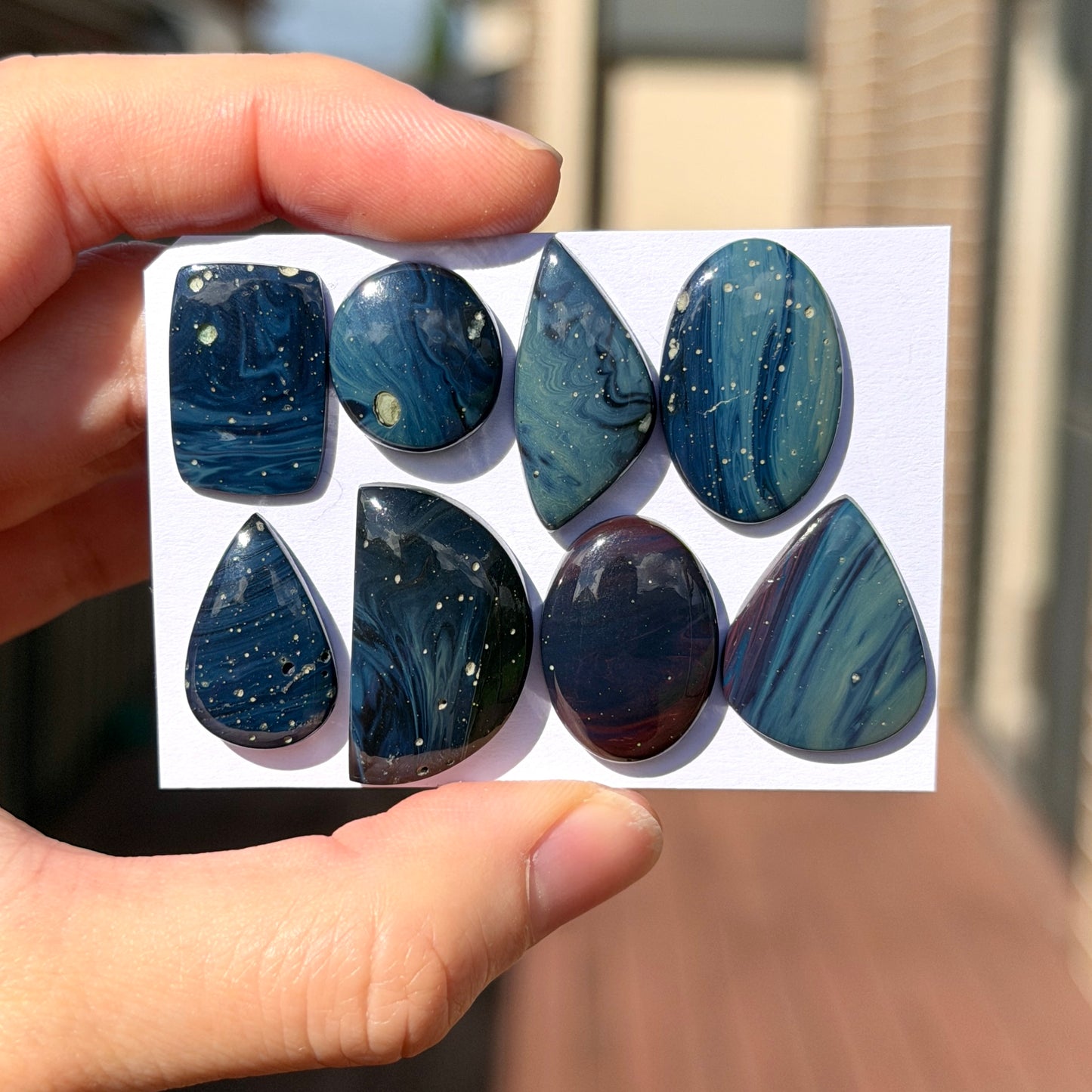 16-25mm Leland Blue / Sieber Agate Cabochon Smooth - Choose your Stone (B-W14)