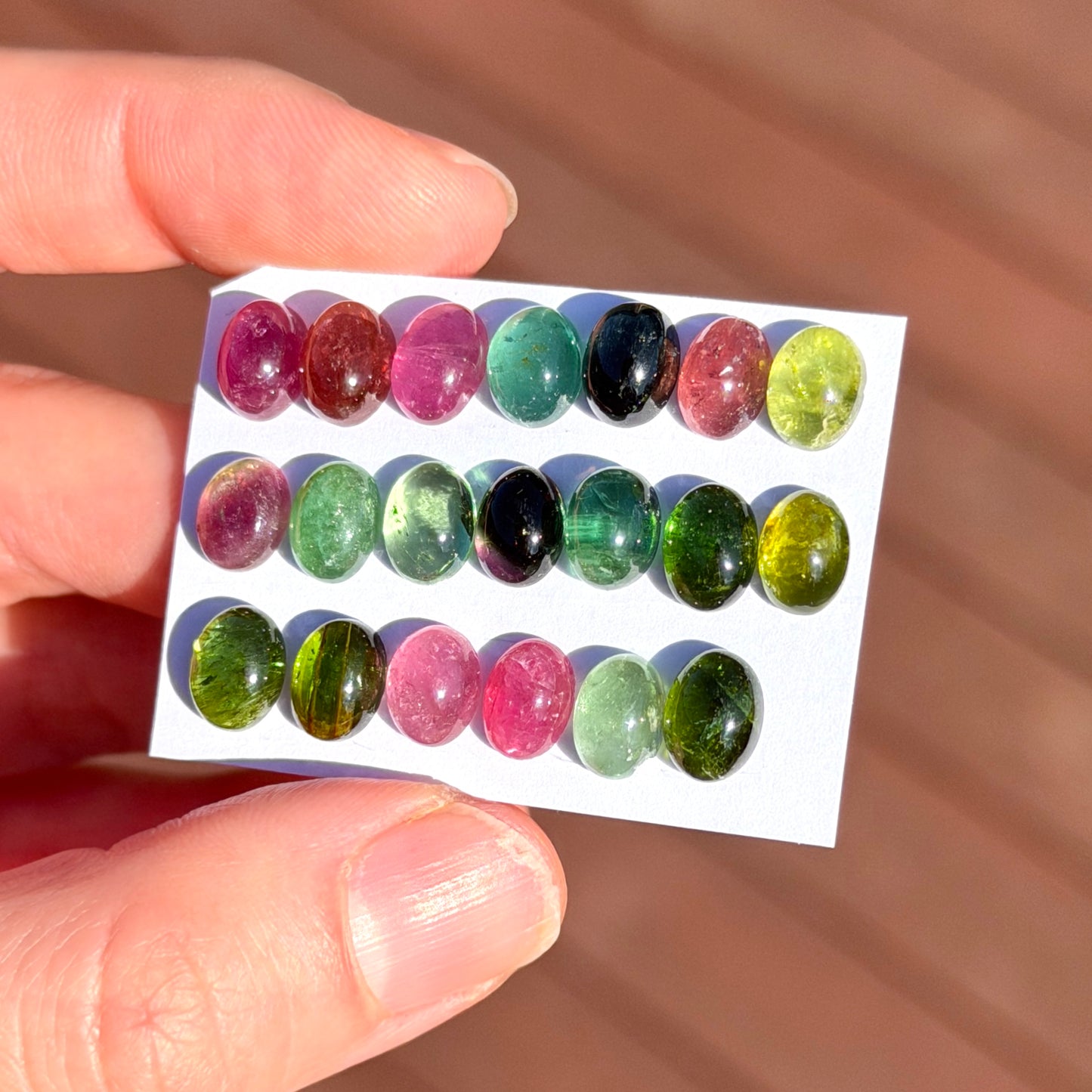 8x6mm Multi Tourmaline Oval Cabochon Smooth - Choose your Stone (W5)