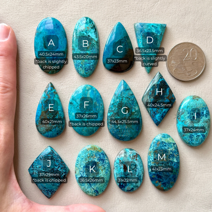 31-41mm Shattuckite (with Azurite) Cabochon Smooth - Choose your Stone - W7