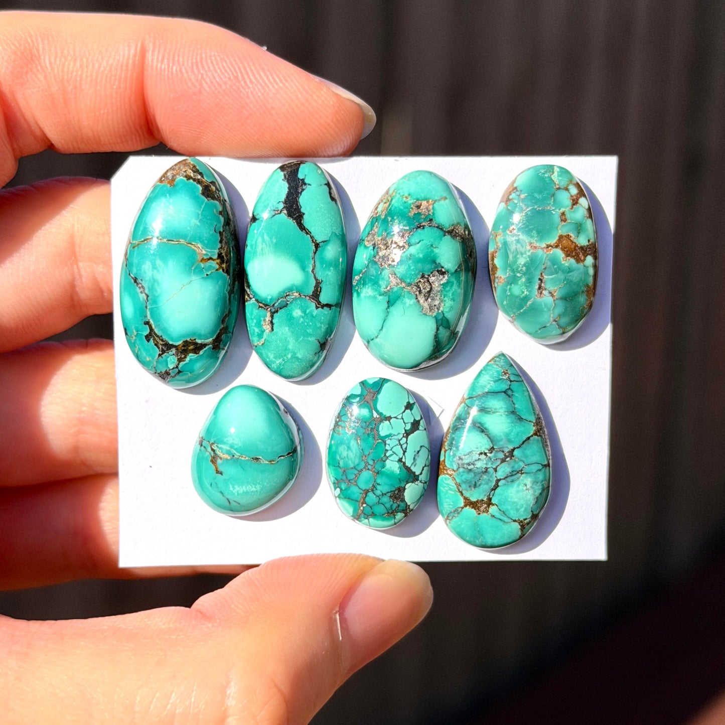 Emerald Green Hubei Turquoise (Backed) Cabochon Smooth - Choose your Stone (W15)
