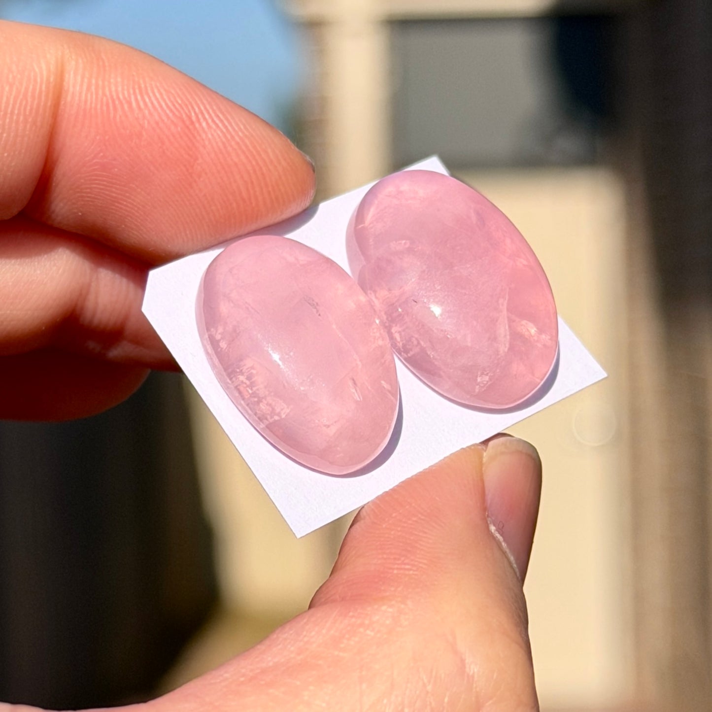21-22mm Rose Quartz Cabochon Smooth  - Choose your Stone (W16)