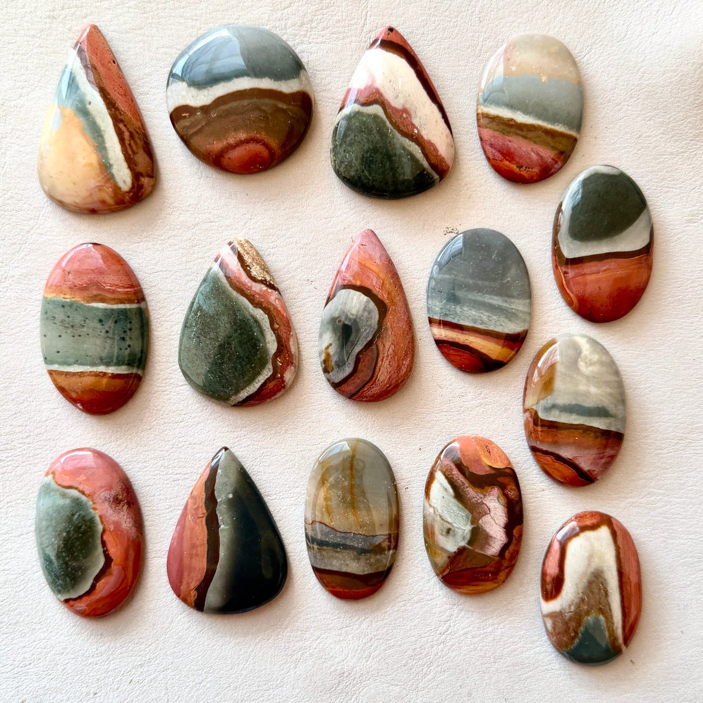 35-45mm Scenic Polychrome Jasper Cabochon Smooth - Choose your Stone (W16)