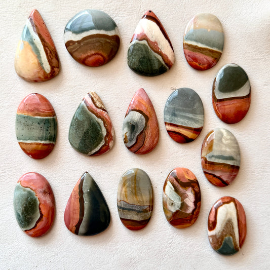 35-45mm Scenic Polychrome Jasper Cabochon Smooth - Choose your Stone (W16)