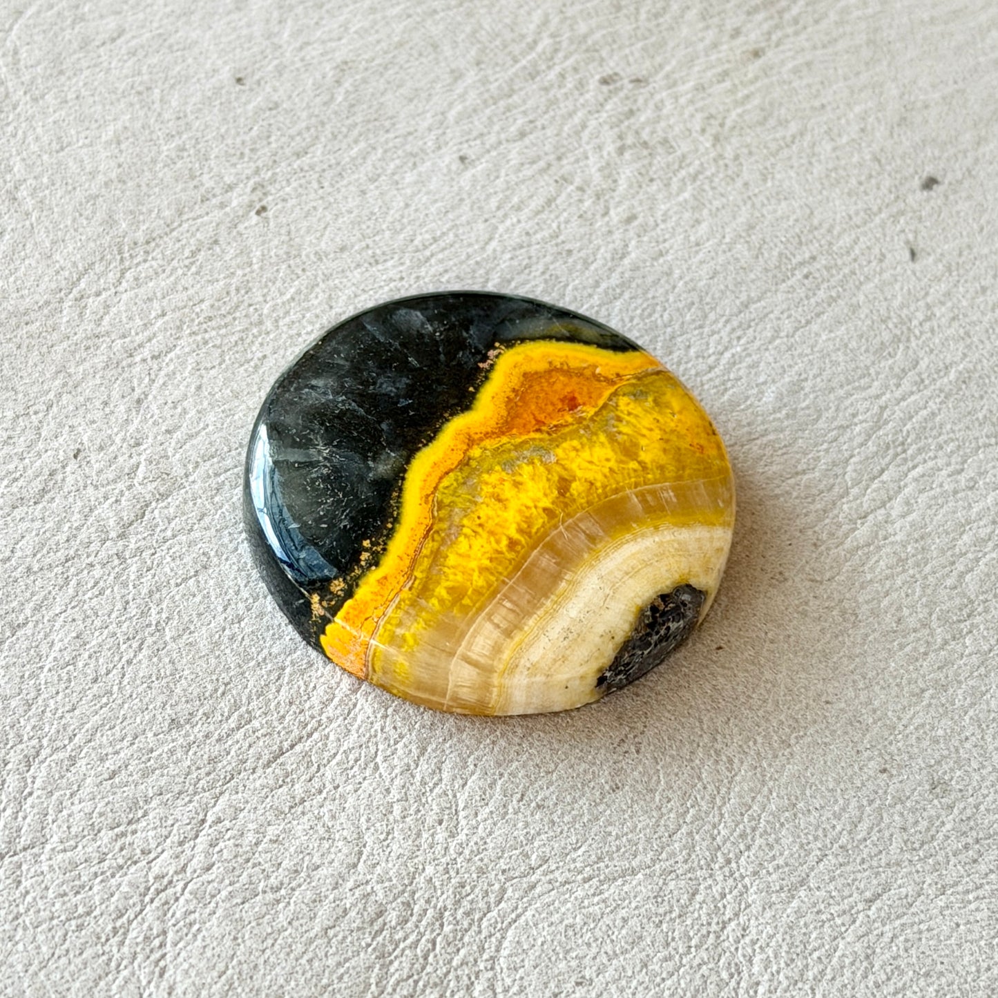 ‘The Sleeping Volcano’ Bumblebee Jasper Round Cabochon - 26.5mm (W16)