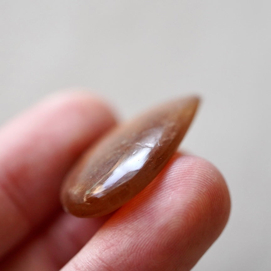 Rainbow 'Meteor Shower' Sunstone Cabochon - 28 x 20mm (C-W2)