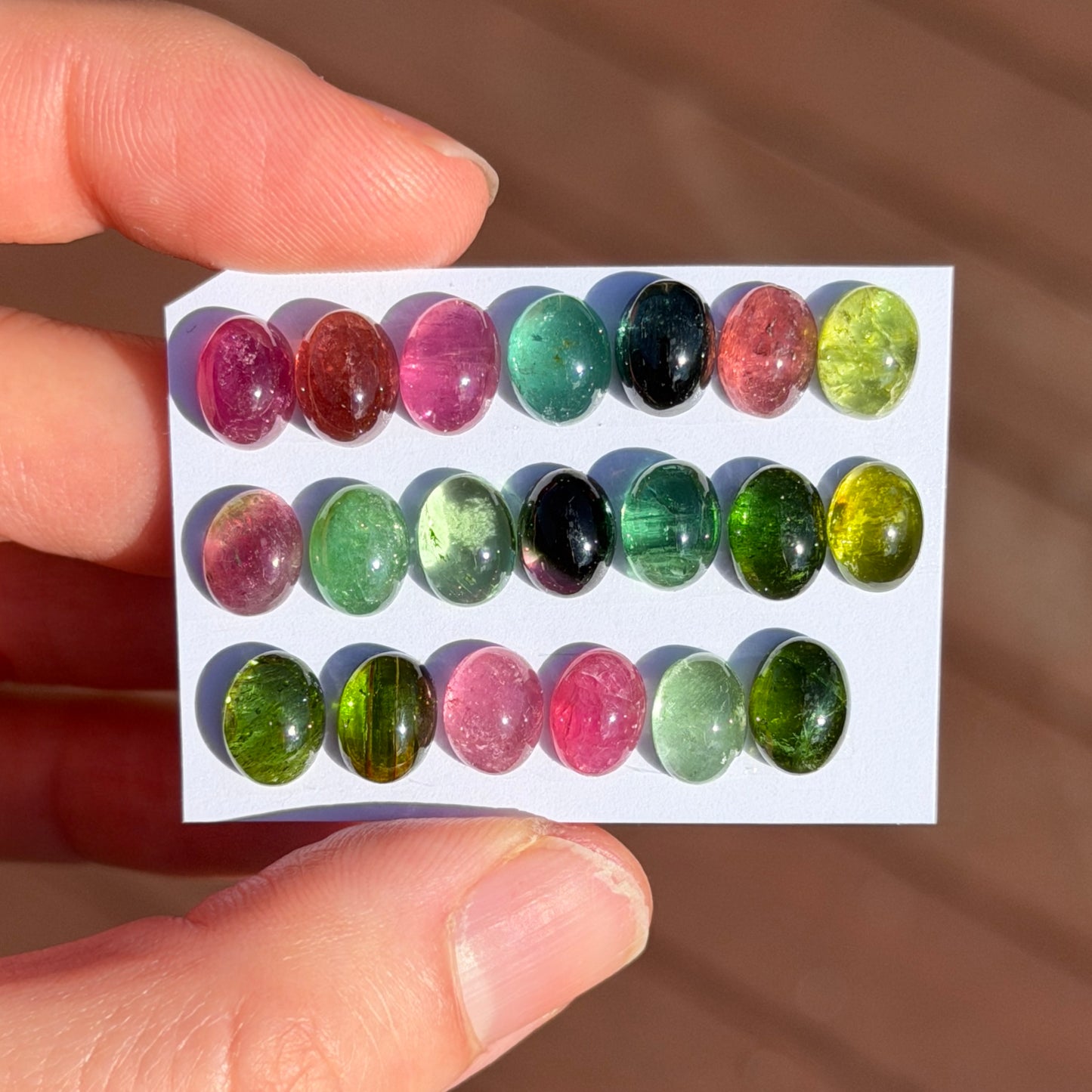 8x6mm Multi Tourmaline Oval Cabochon Smooth - Choose your Stone (W5)