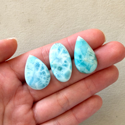 21-31mm High-grade Blue Larimar Cabochon Smooth - Choose your Stone (W9)