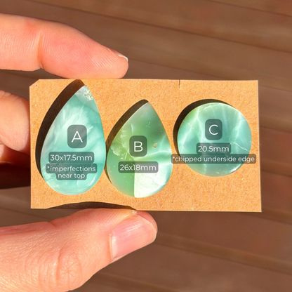 20-30mm Chatoyant Hemimorphite Cabochon Smooth  - Choose your Stone (W11)