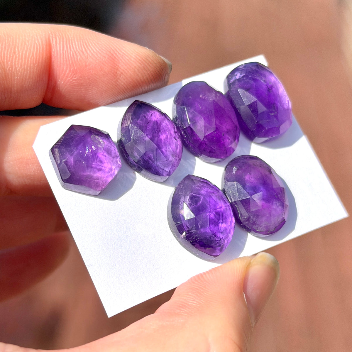 Brazilian Amethyst (High dome) Cabochon Rose cut - Choose your Stone (W10)