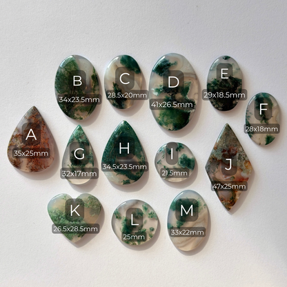 21-47mm Horse Canyon Moss Agate Cabochon - Choose your Stone (W)