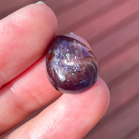 Rainbow Confetti Bloodshot Iolite Teardrop Cabochon  - 18mm x 15mm (W9)