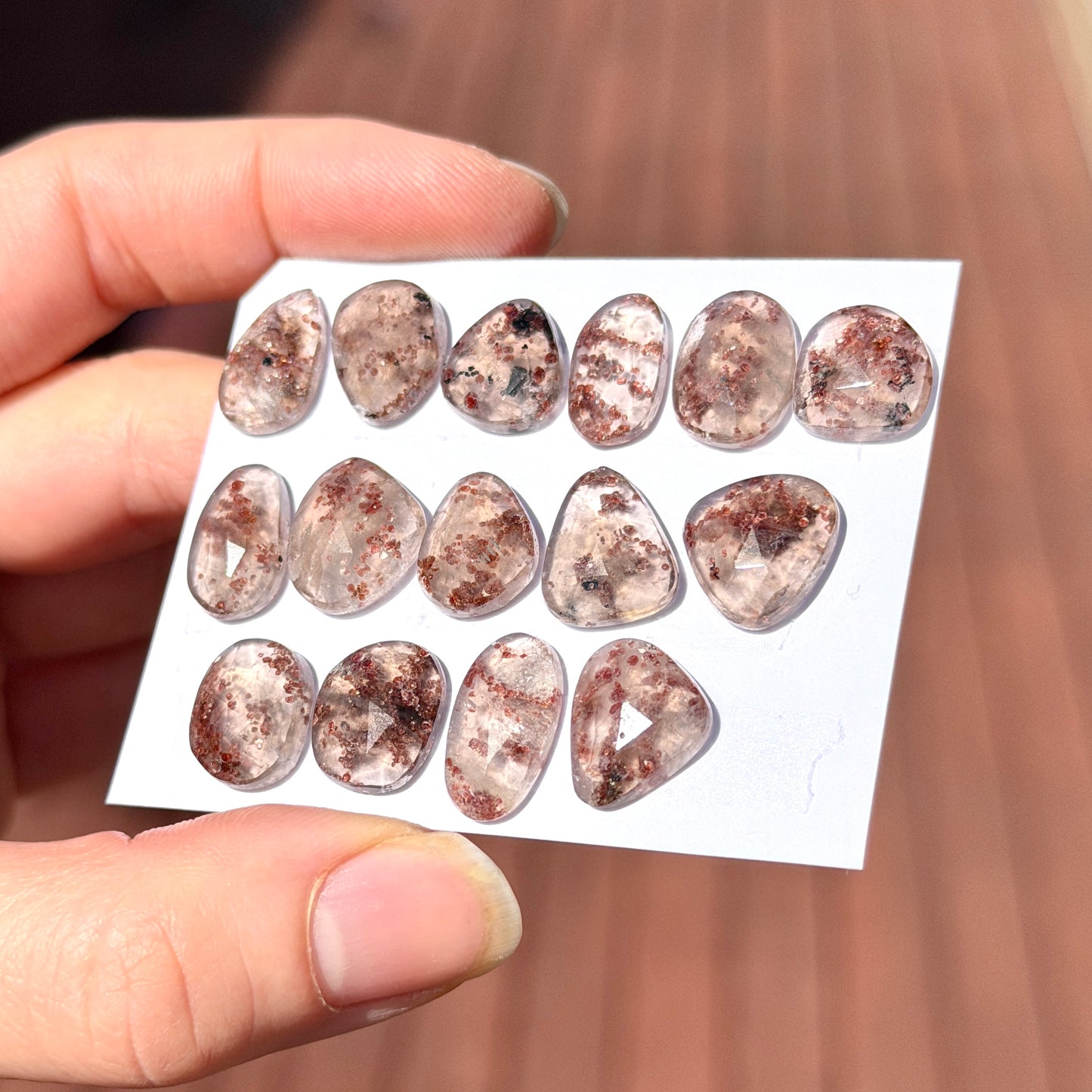 Garnet in Quartz Cabochon Rose Cut - Choose your Stone (W4)