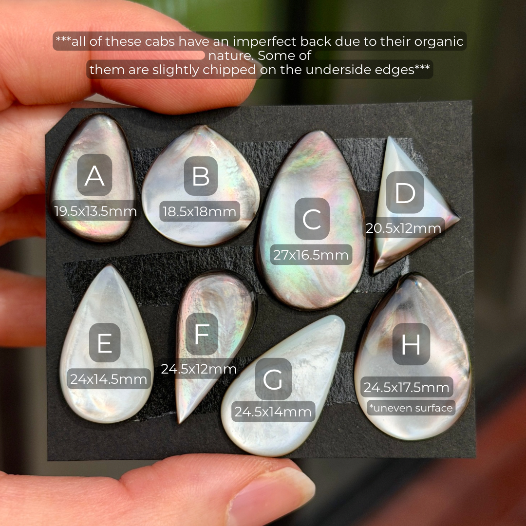 Tahitian Black Mother of Pearl Cabochon Smooth - Choose your Stone (W10)