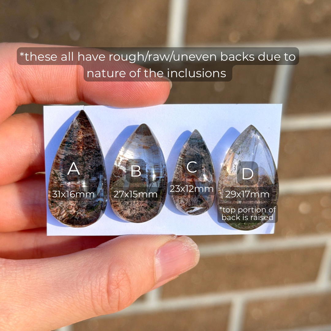 Garden Quartz Cabochon, Raw Back - Choose your Stone (W5)