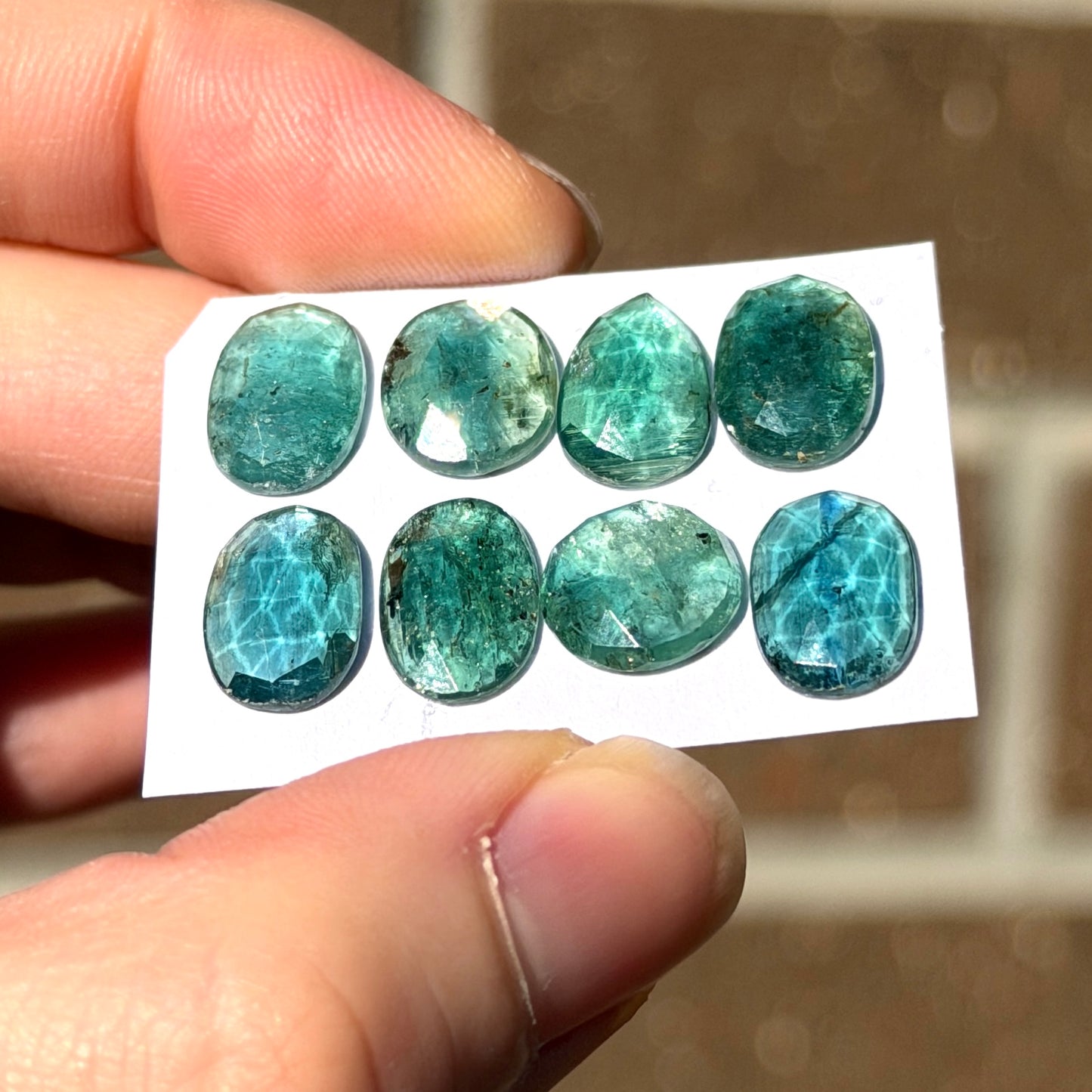 Aqua & Emerald Kyanite Cabochon Rose cut - Choose your Stone (W14)