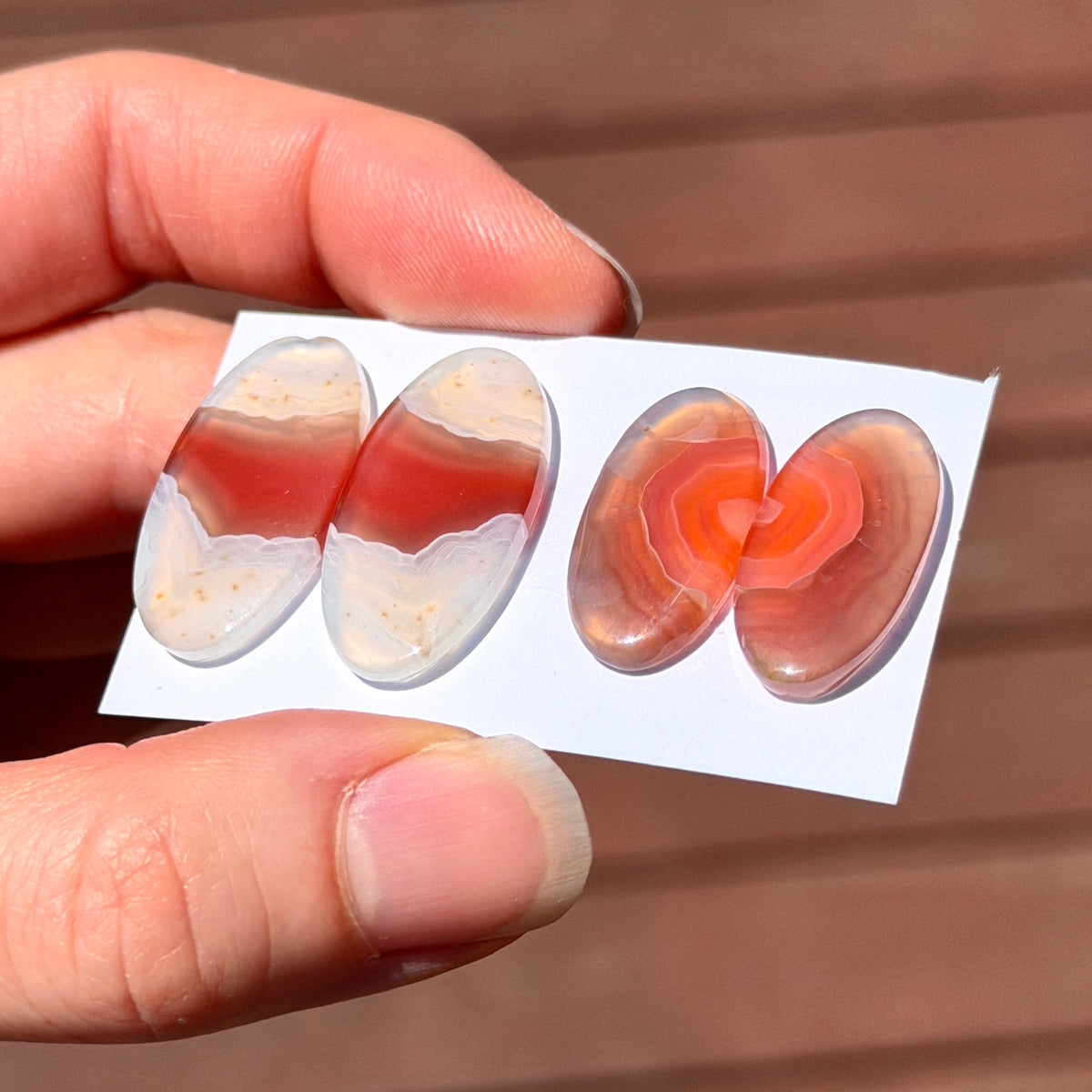 Red Botswana Agate Cabochon Pairs - Choose your Pair (W7)