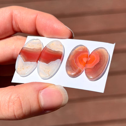 Red Botswana Agate Cabochon Pairs - Choose your Pair (W7)