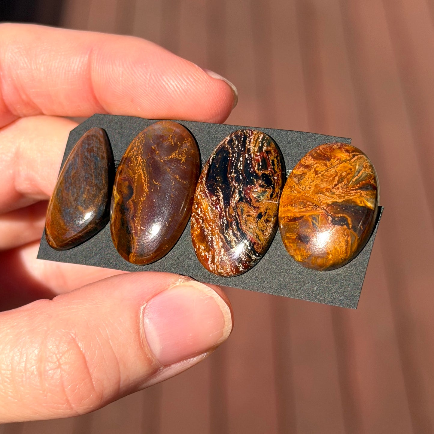 21-25mm Golden 'Flame' Pietersite Cabochon Smooth - Choose your Stone (W13)