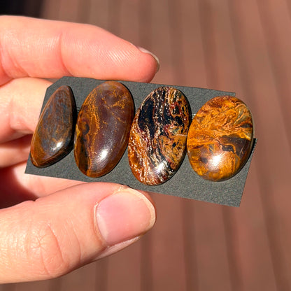 21-25mm Golden 'Flame' Pietersite Cabochon Smooth - Choose your Stone (W13)