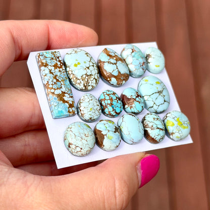 11-27mm Sand Hill Turquoise Cabochon Smooth (Backed) - Choose your Stone (W4)