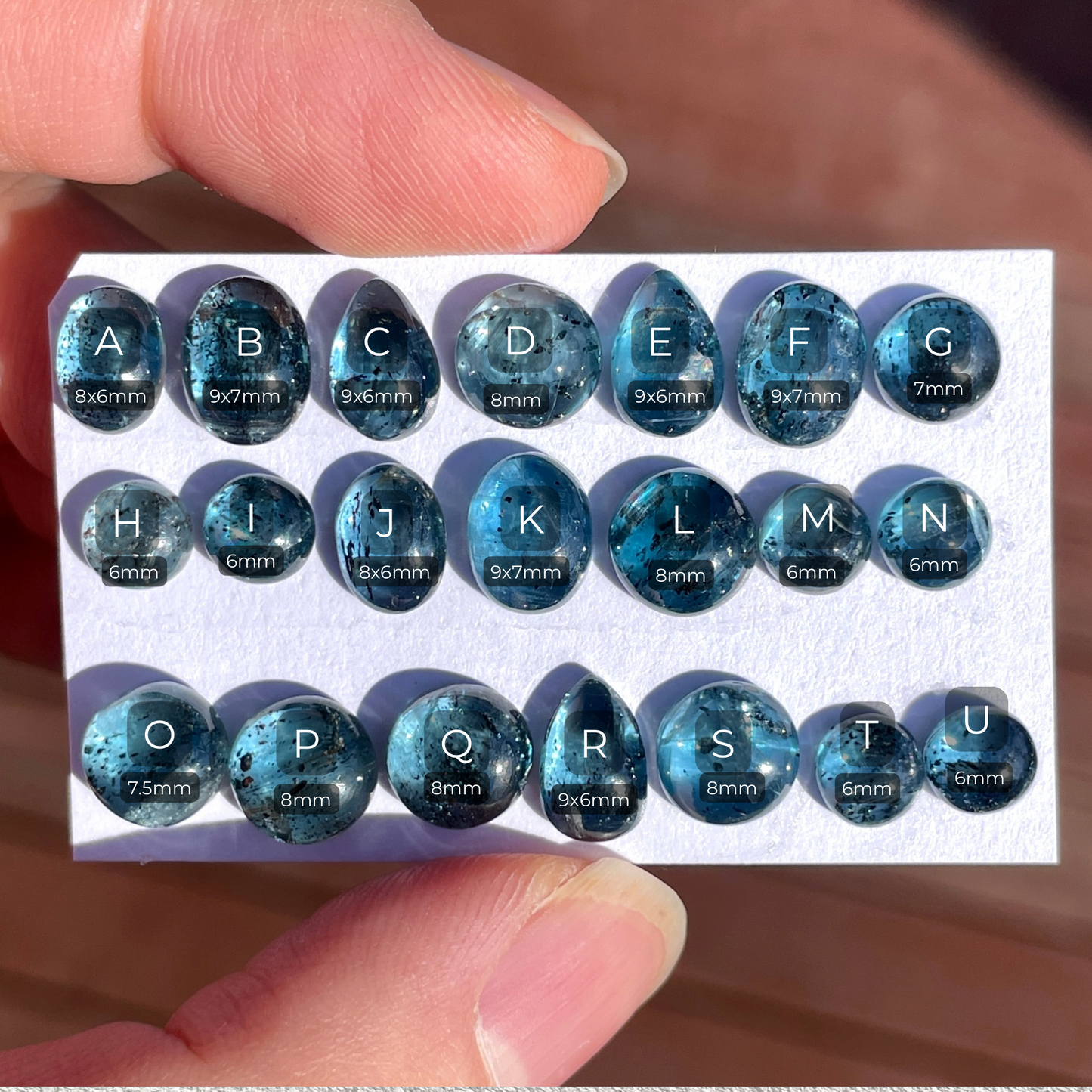 6-9mm Teal Moss Kyanite Cabochon Smooth - Choose your Stone (W2)