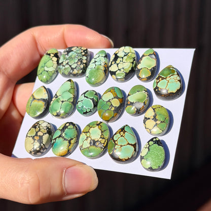 Mini Giraffe (Green Hubei) Turquoise Cabochon Smooth (Backed) - Choose your Stone (W15)