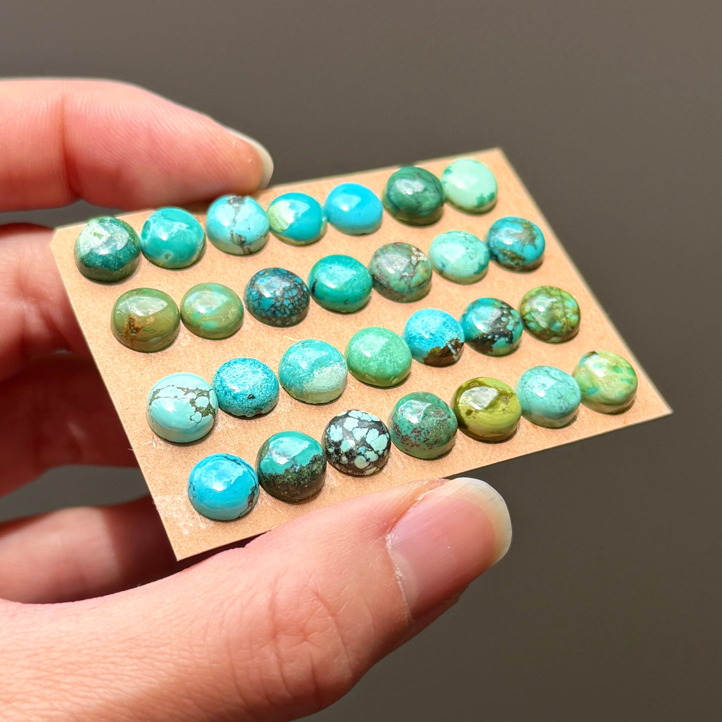 8mm Tibetan Turquoise Cabochon Smooth Round - Choose your Stone (W10)