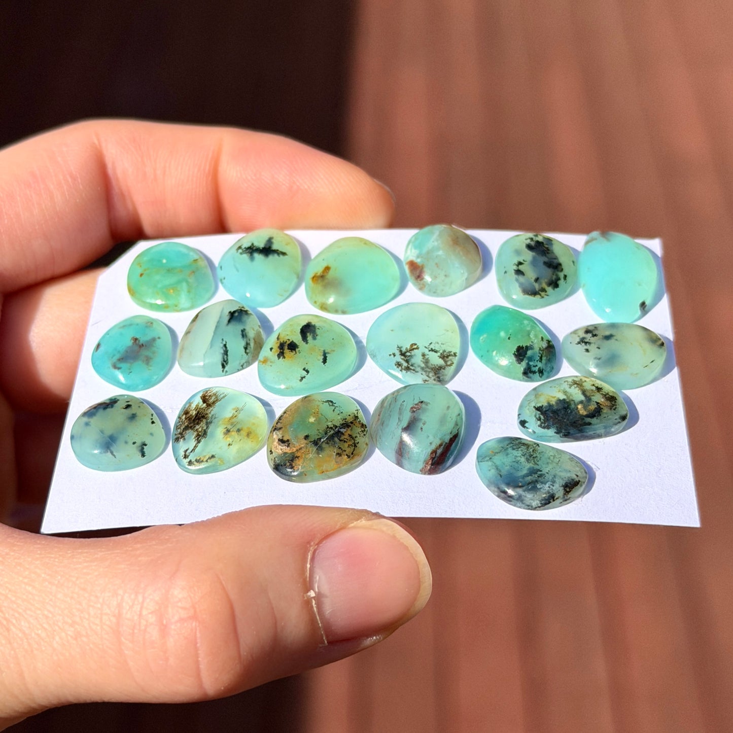12-16mm Peruvian Blue Opal Cabochon Smooth - Choose your Stone (E8)