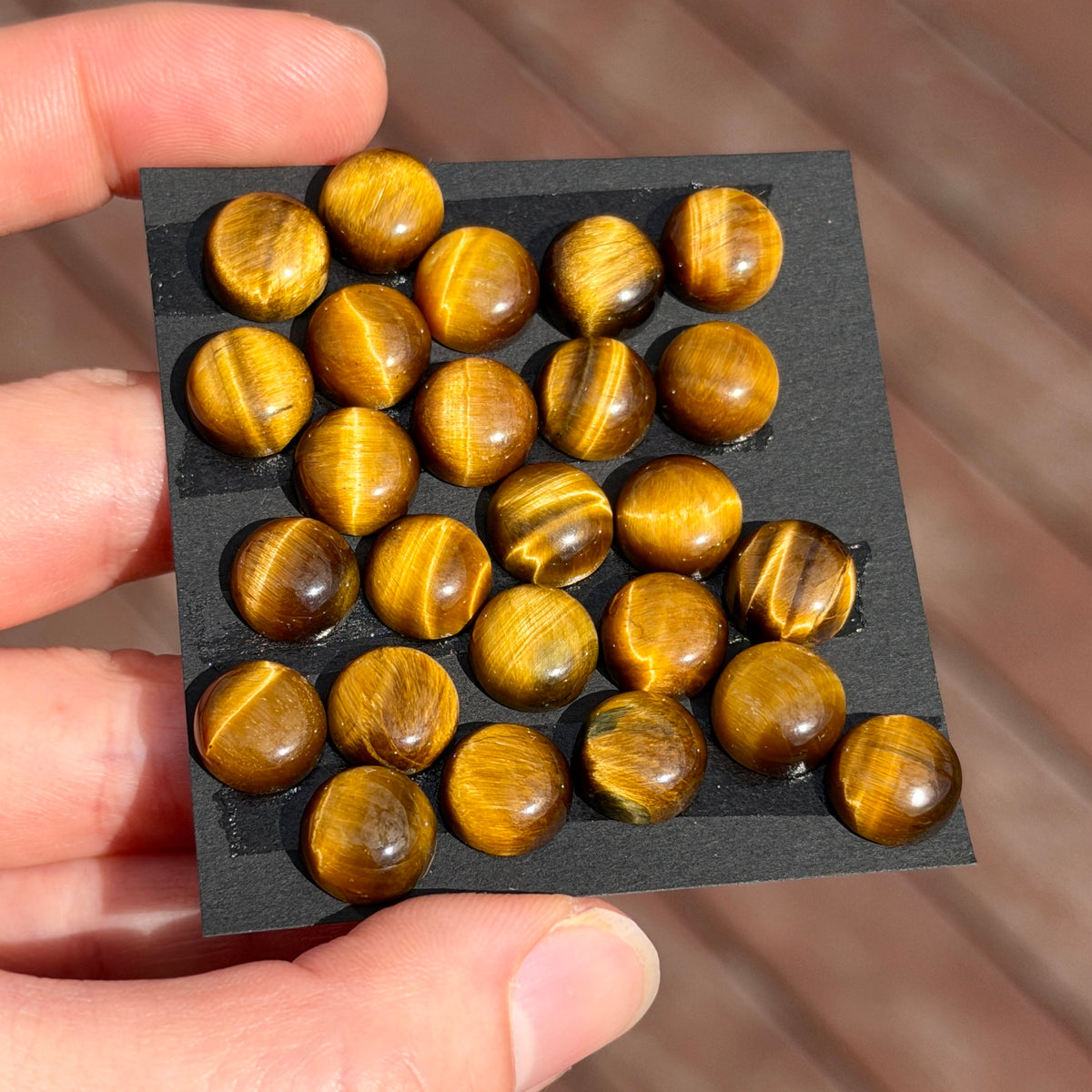 10mm Tiger's Eye Round Cabochon Smooth - Set of 3 (E2)