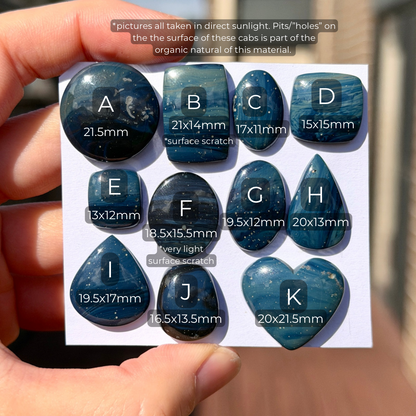 13-22mm Leland Blue / Sieber Agate Cabochon Smooth - Choose your Stone (A-W14)