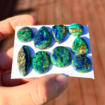 14-31mm 'Scenic' Azurite Malachite Cabochon Smooth - Choose your Stone (W14)