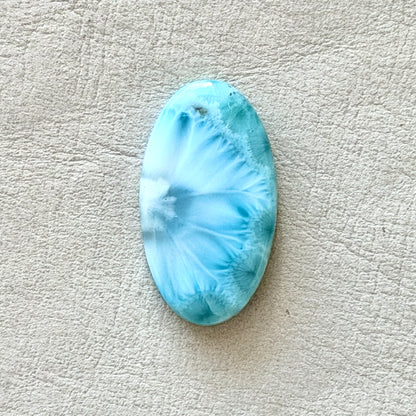 ‘Half Daisy' Larimar Oval Cabochon - 29mm x 16.5mm (W16)
