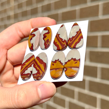Australian Noreena Jasper Cabochon Pairs - Choose your Pair (W14)
