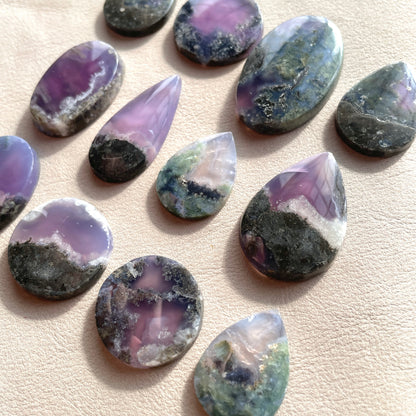 Lavender (Purple) Moss Agate Cabochon - Choose your Stone (W10)